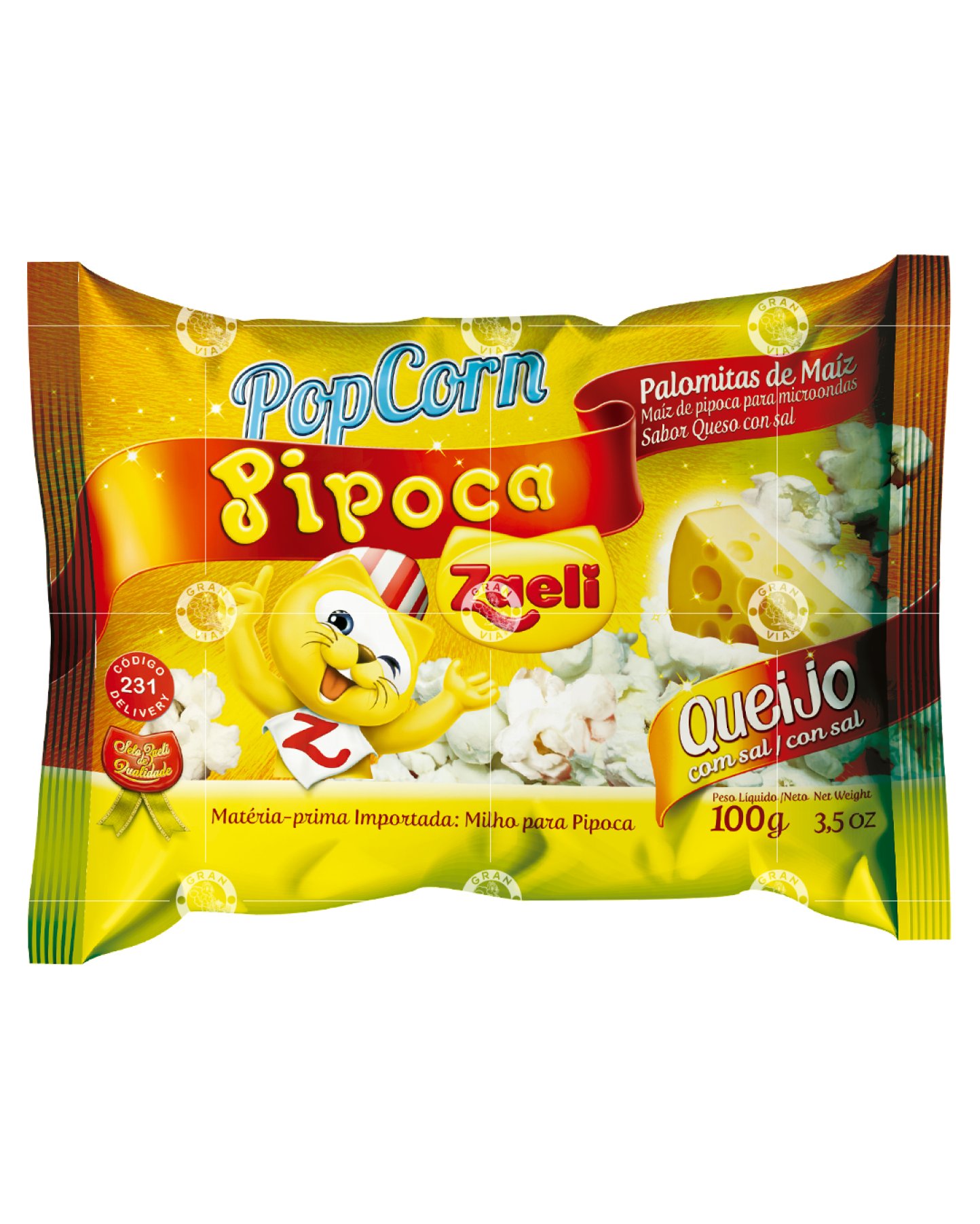 Pipoca Zaeli 100G P/Micro Queijo C/Sal Pipoca P/Micro Queijo C/Sal (7896183903022)